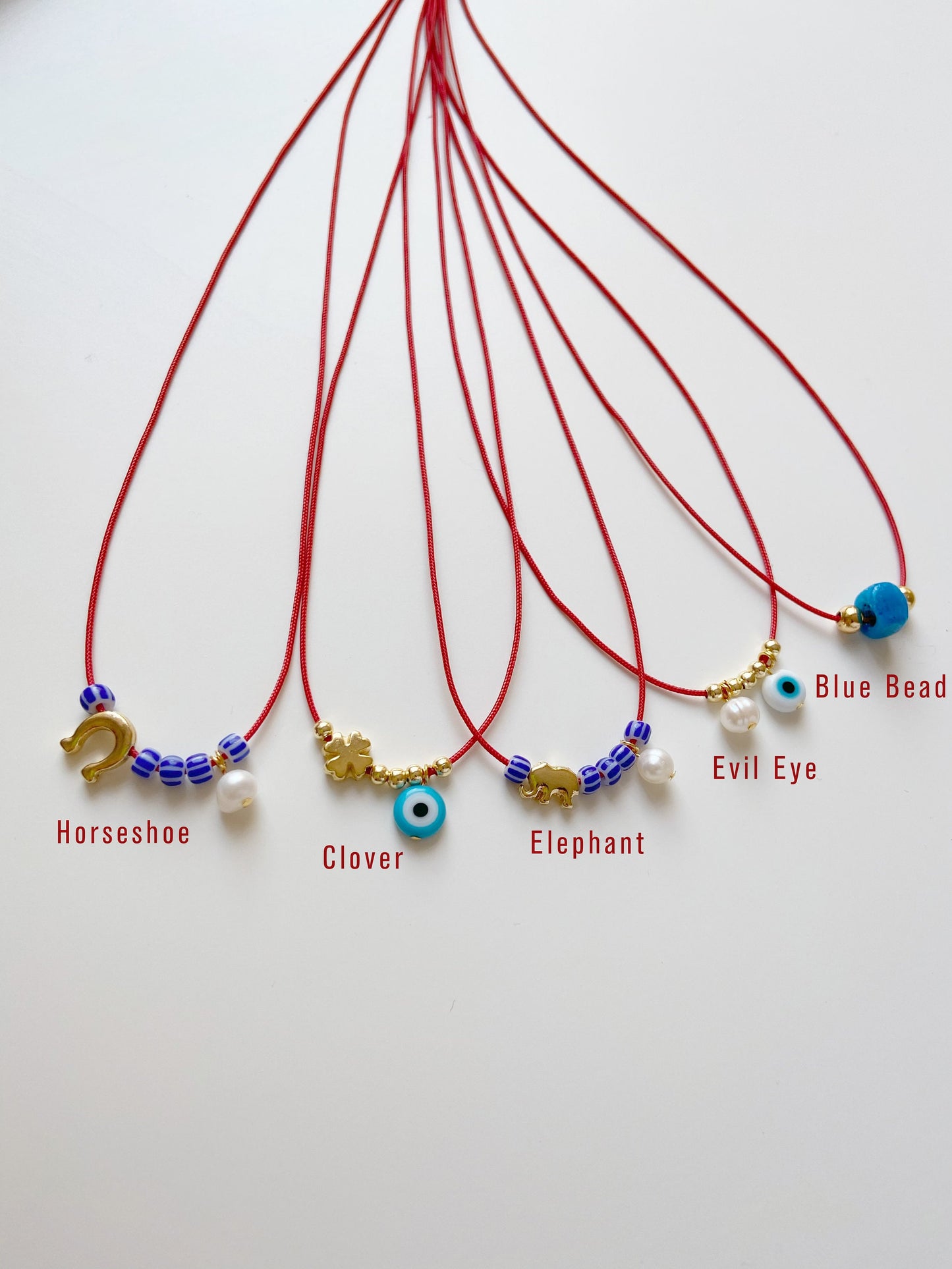 Horseshoe Red String Necklace