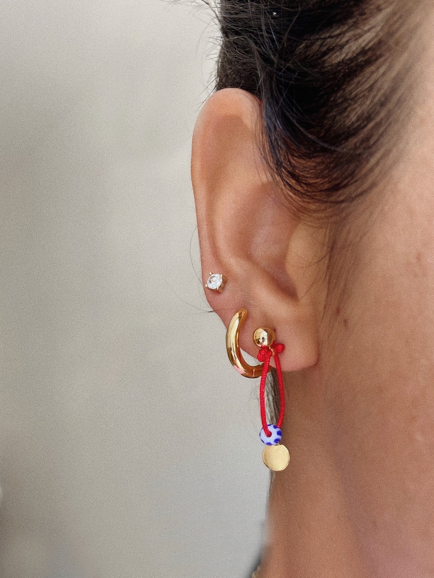 Red Hoop Earring