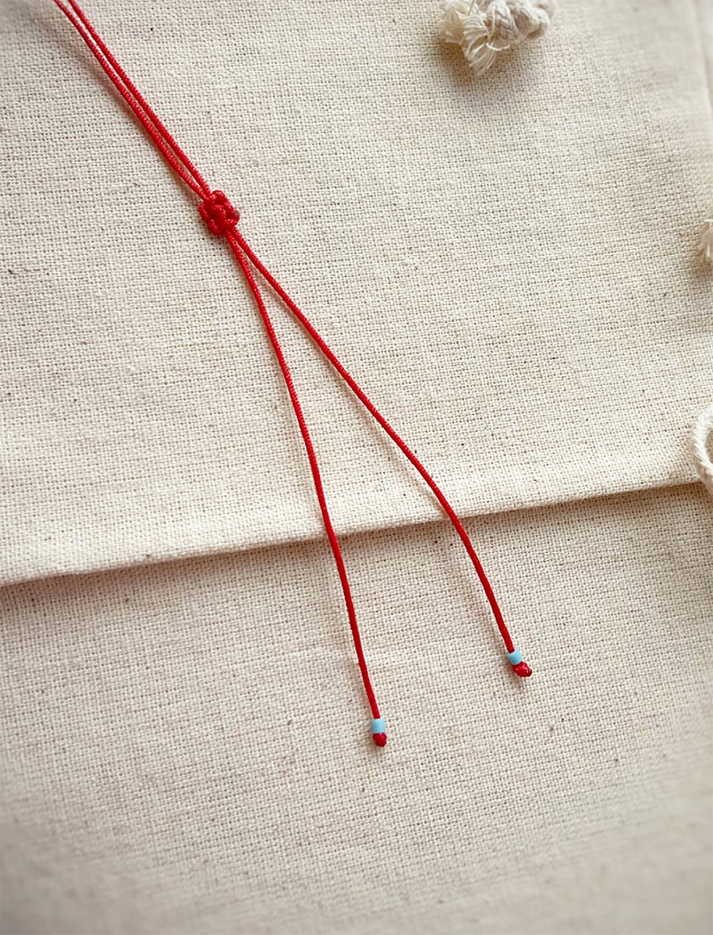 Whale Tail Red String Necklace