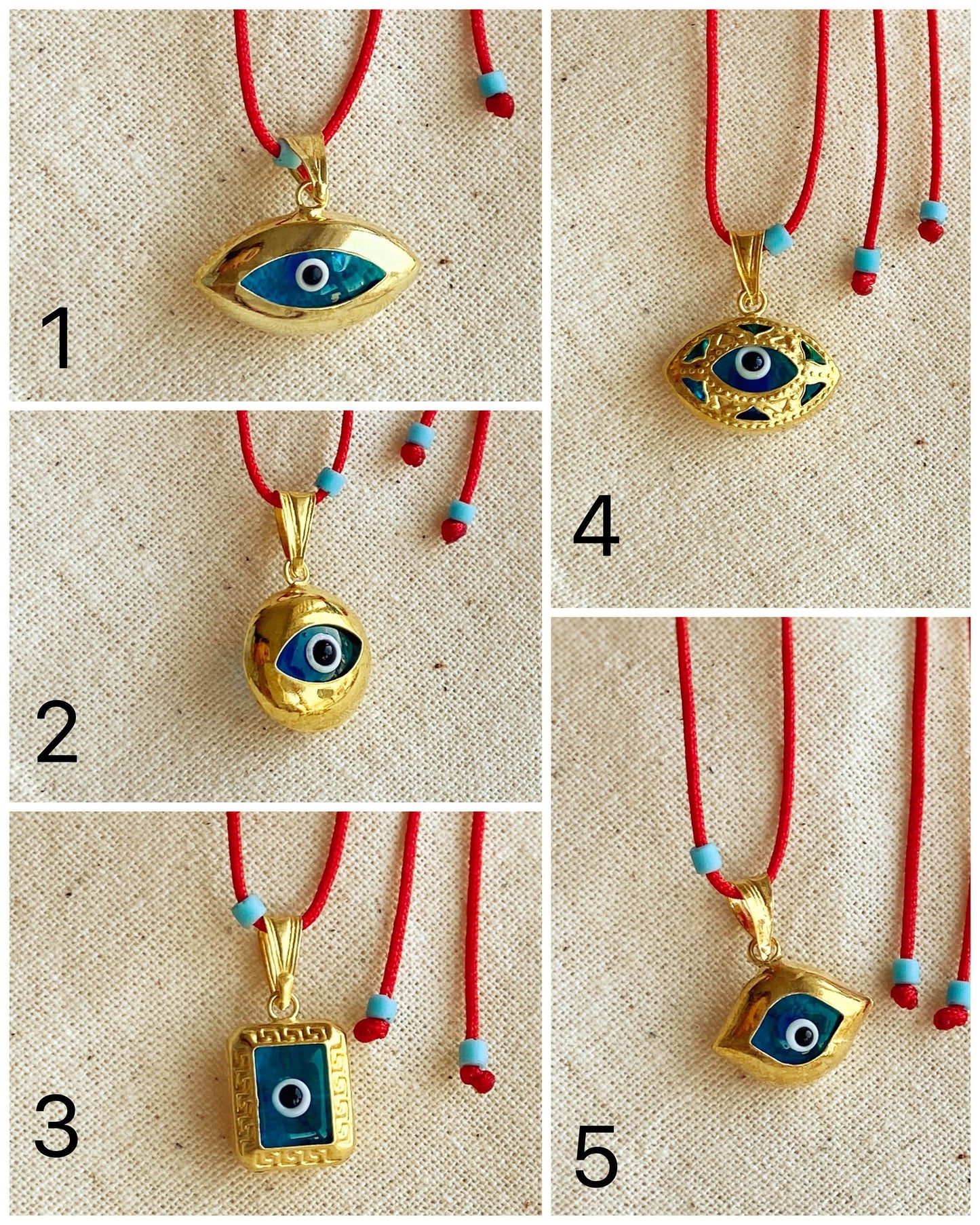 Blue Bead Evil Eye Necklace