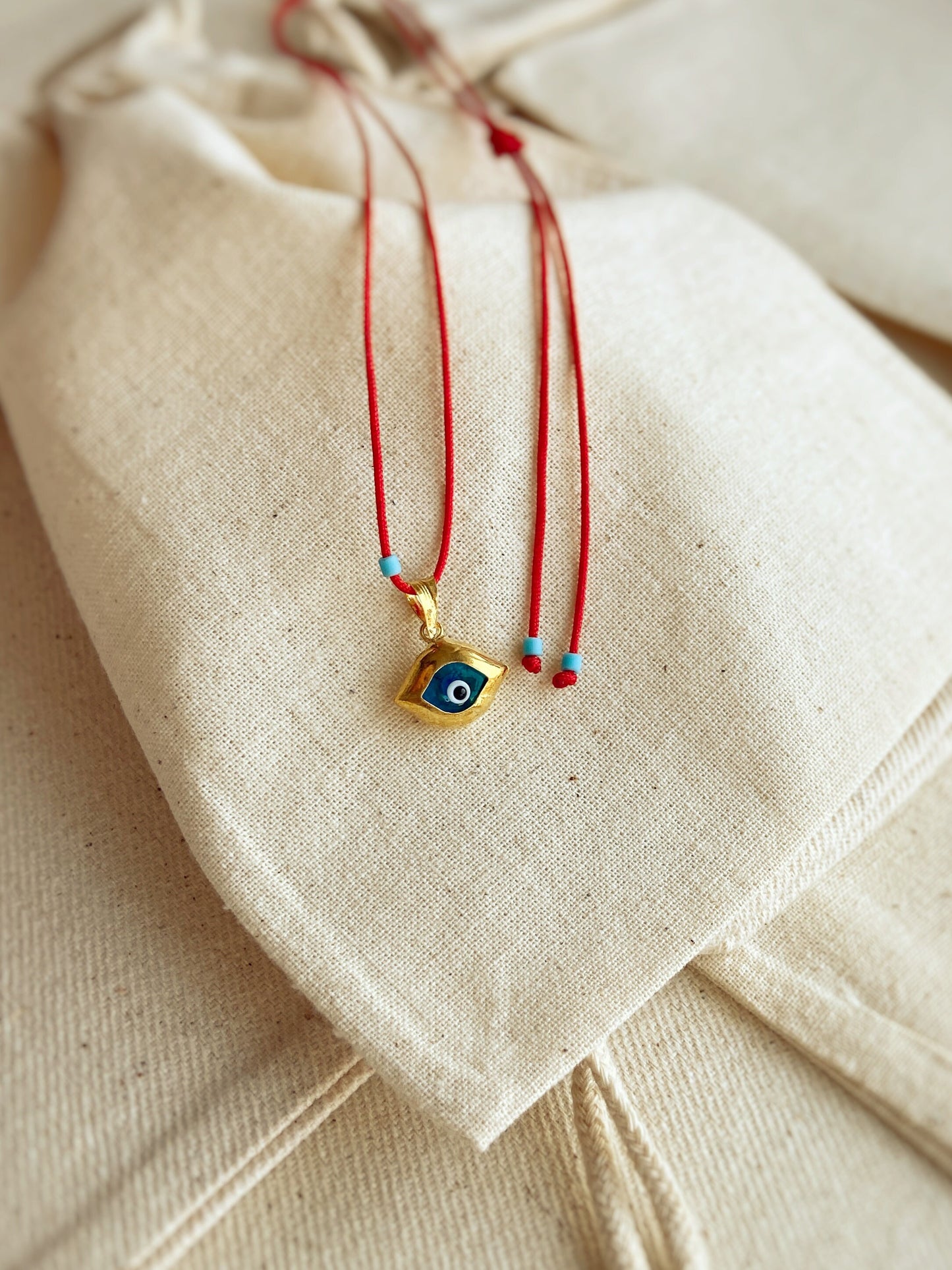 Evil Eye Red String Necklace