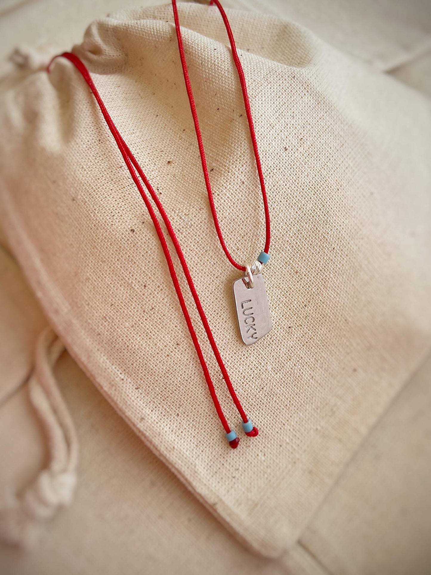 Red String Lucky Charm Necklace