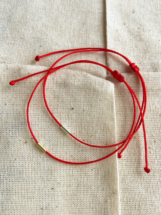 Tube Red String Bracelet