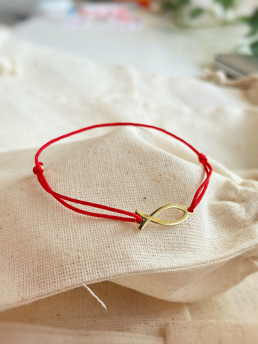 Red String Fish Bracelet