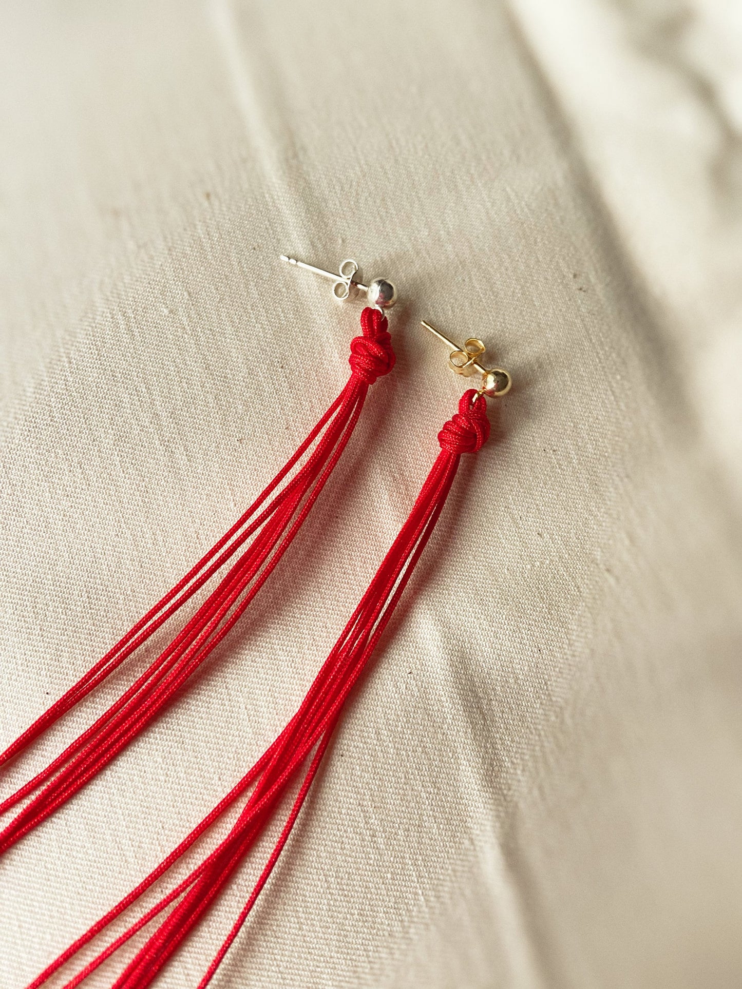 Asymmetric Red String Necklace