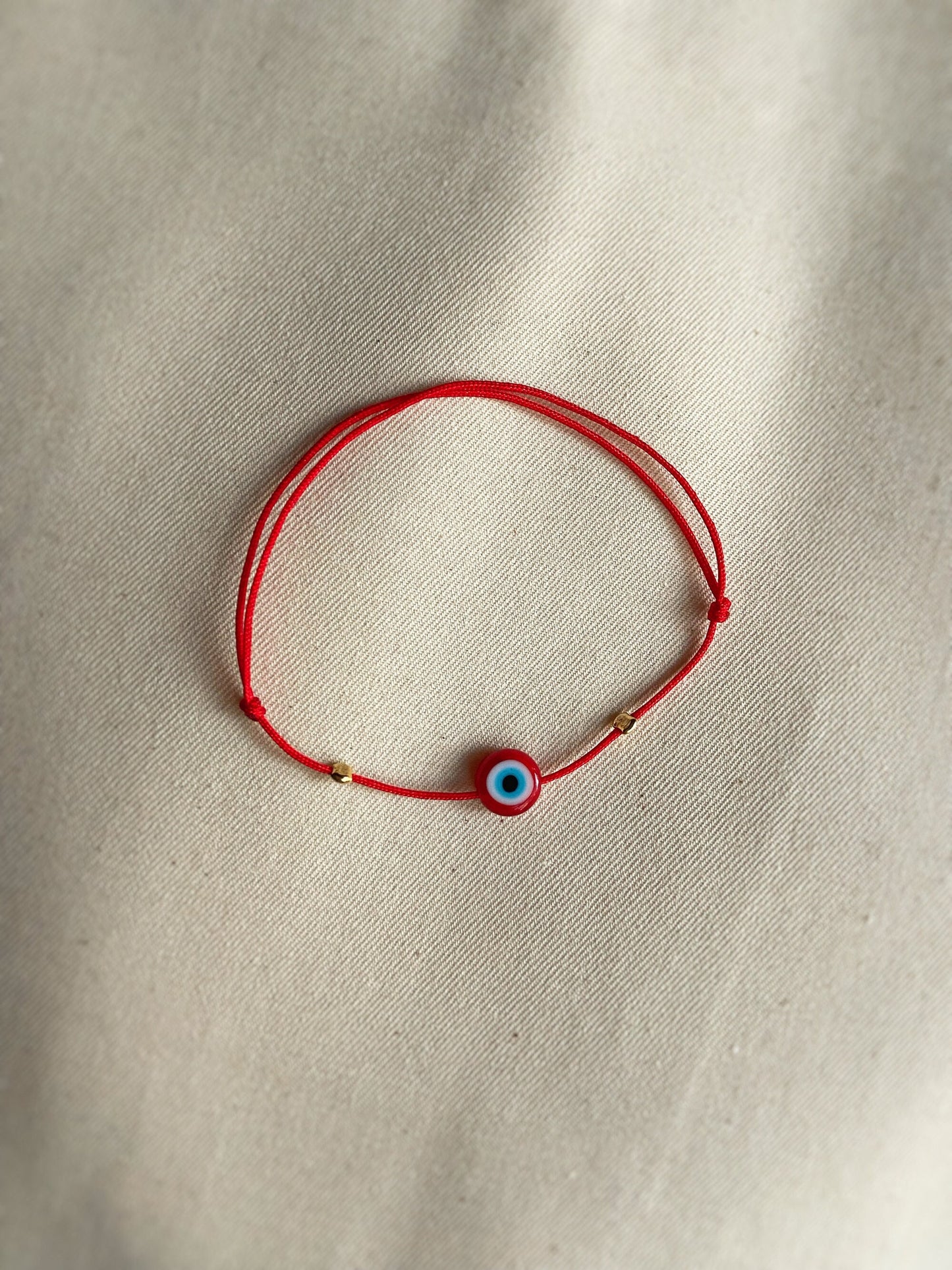 Red Glass Evil Eye Bracelet