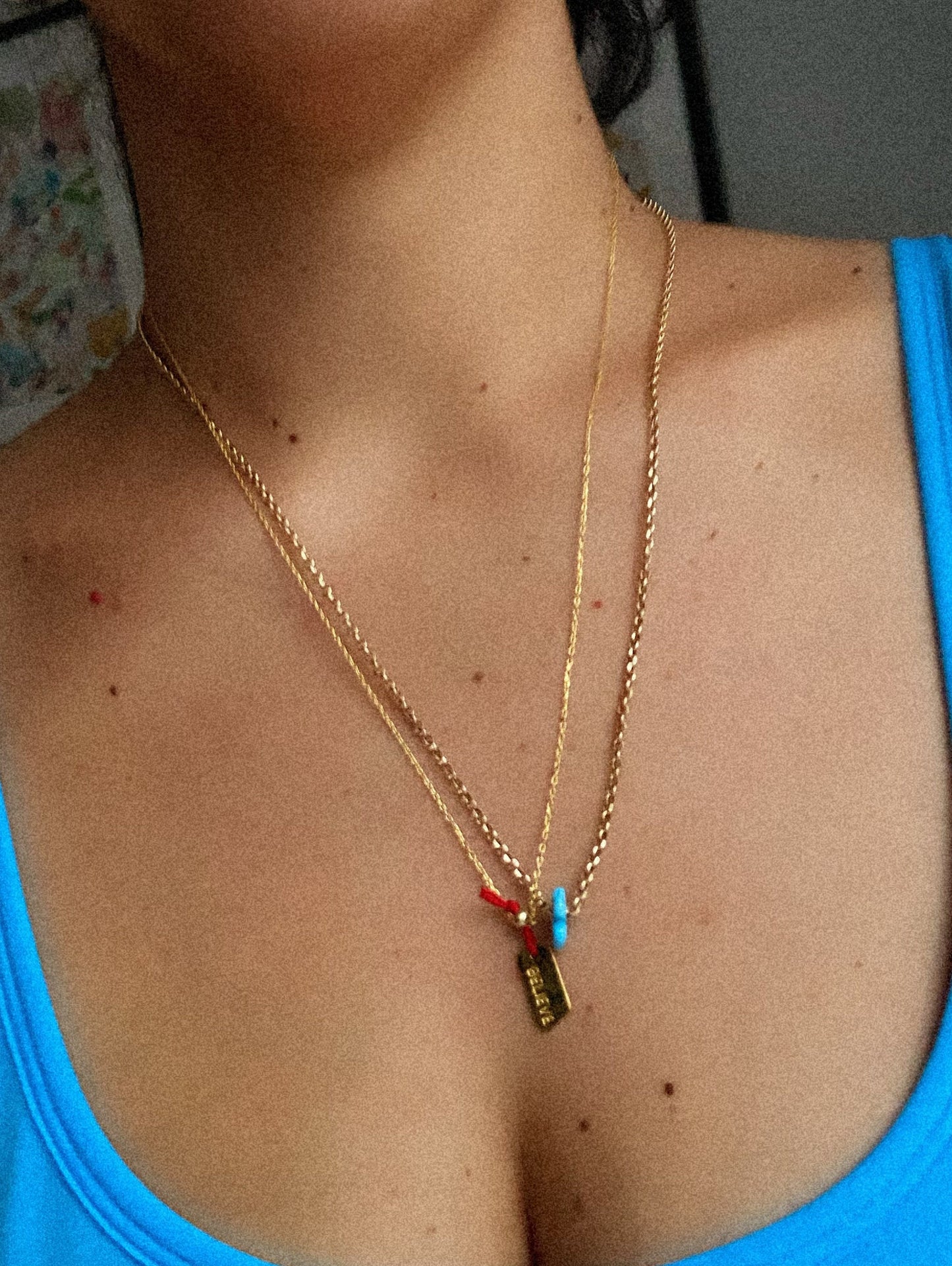 Red String Lucky Hope Believe Necklace