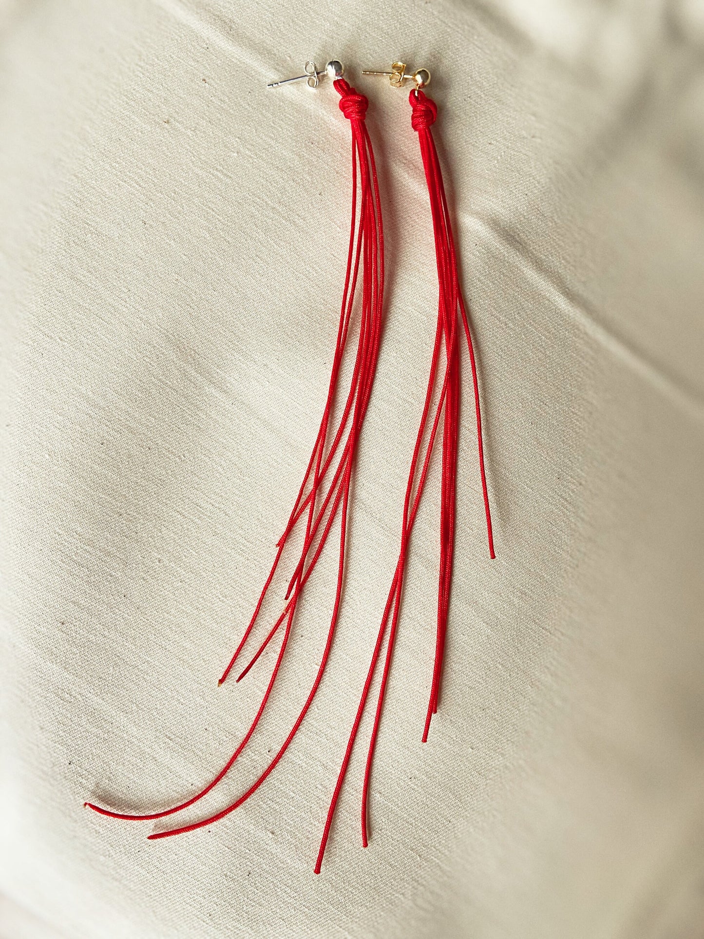 Asymmetric Red String Necklace