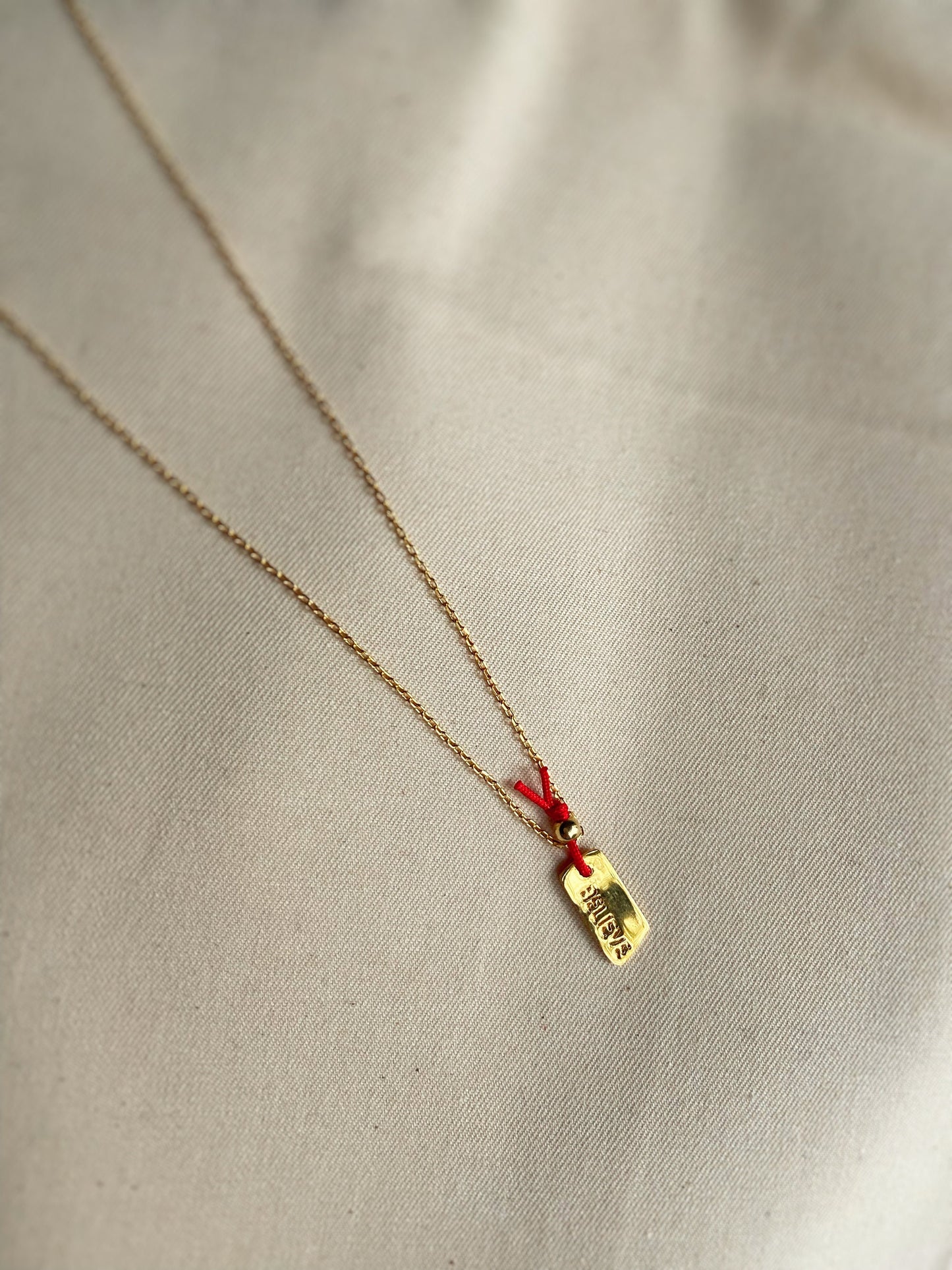 Red String Lucky Hope Believe Necklace