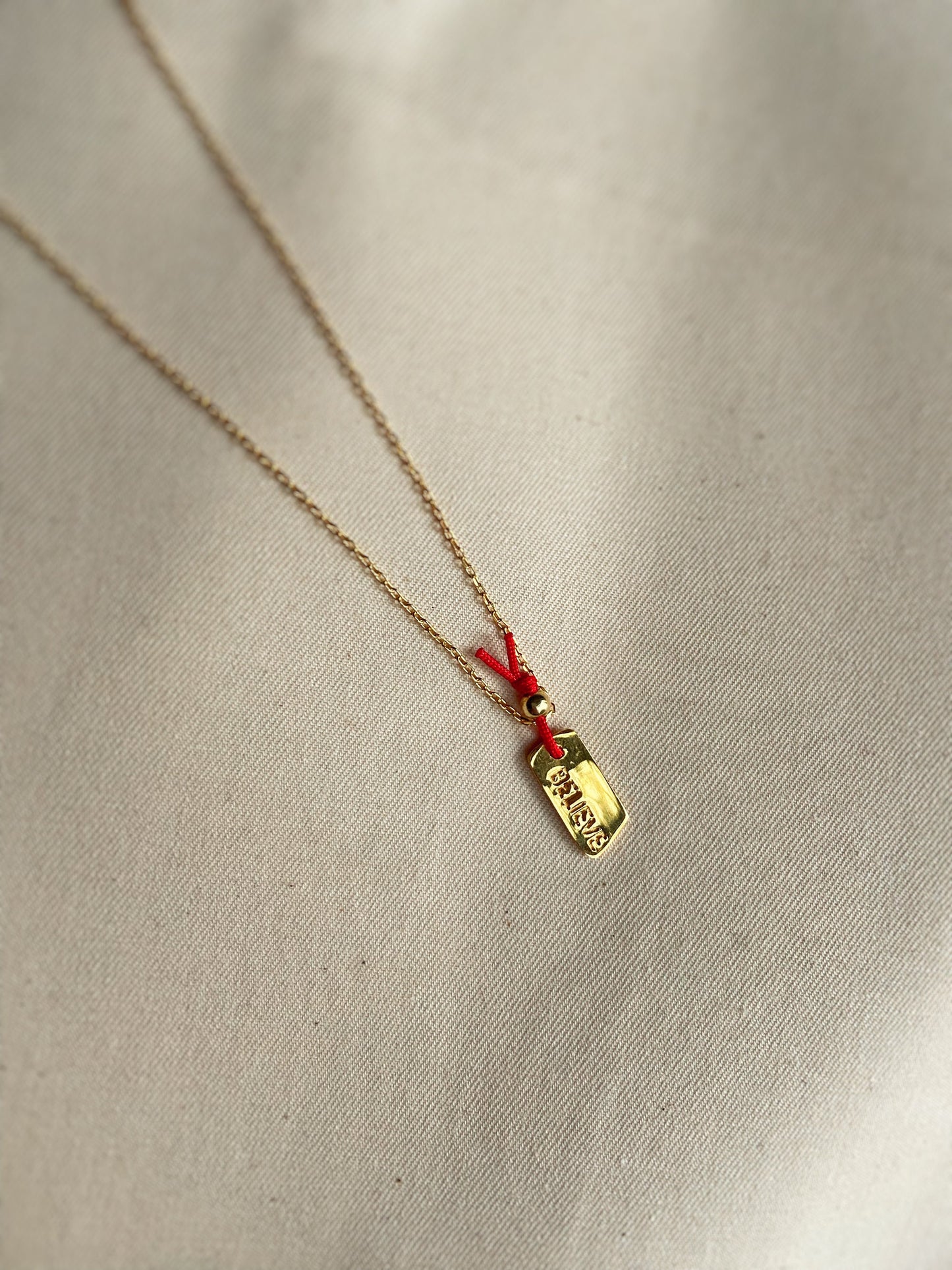 Red String Lucky Hope Believe Necklace