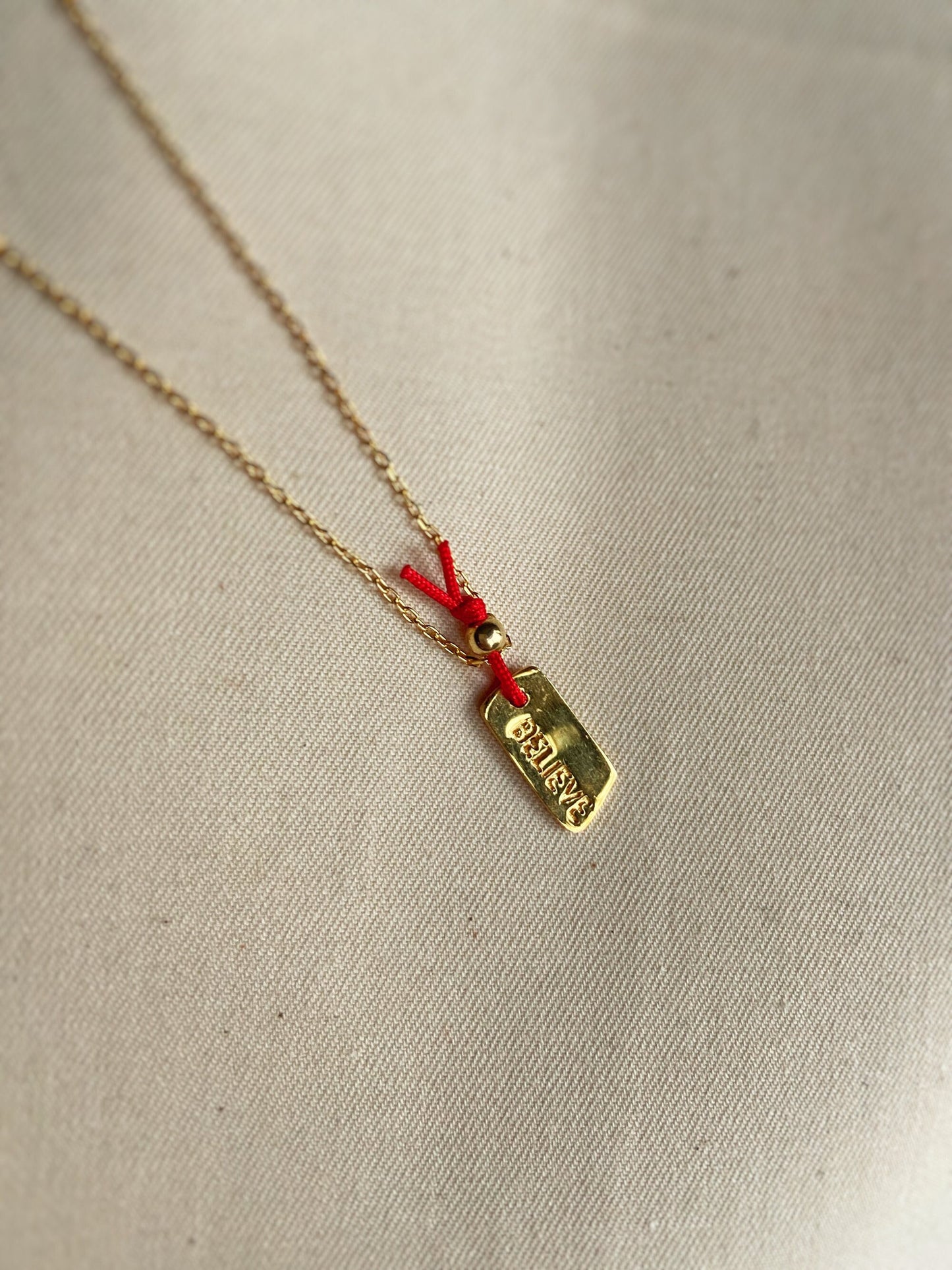 Red String Lucky Hope Believe Necklace