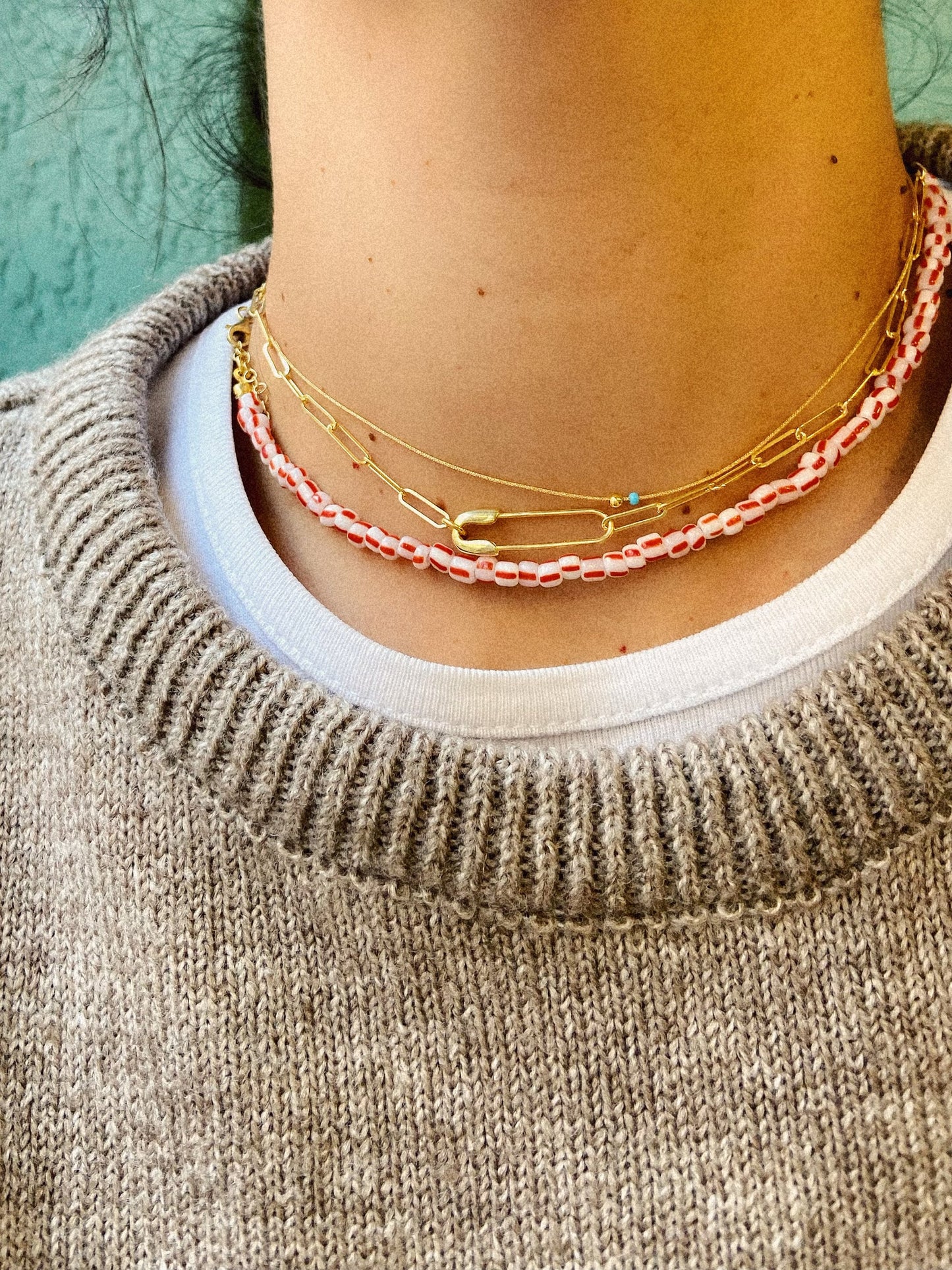 Safety Pin Link Necklace