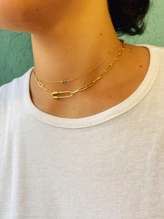 Safety Pin Link Necklace