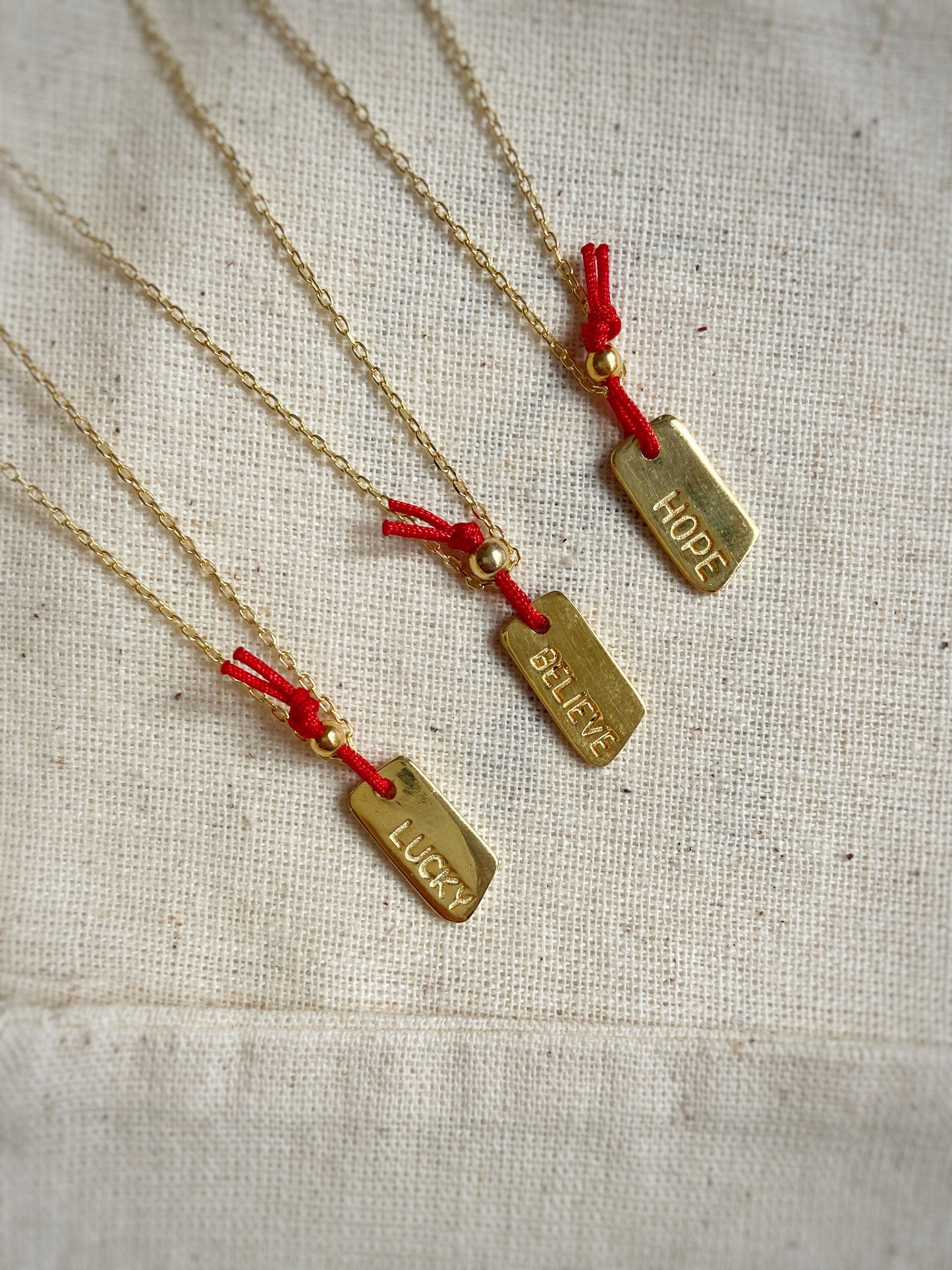 Red String Lucky Hope Believe Necklace